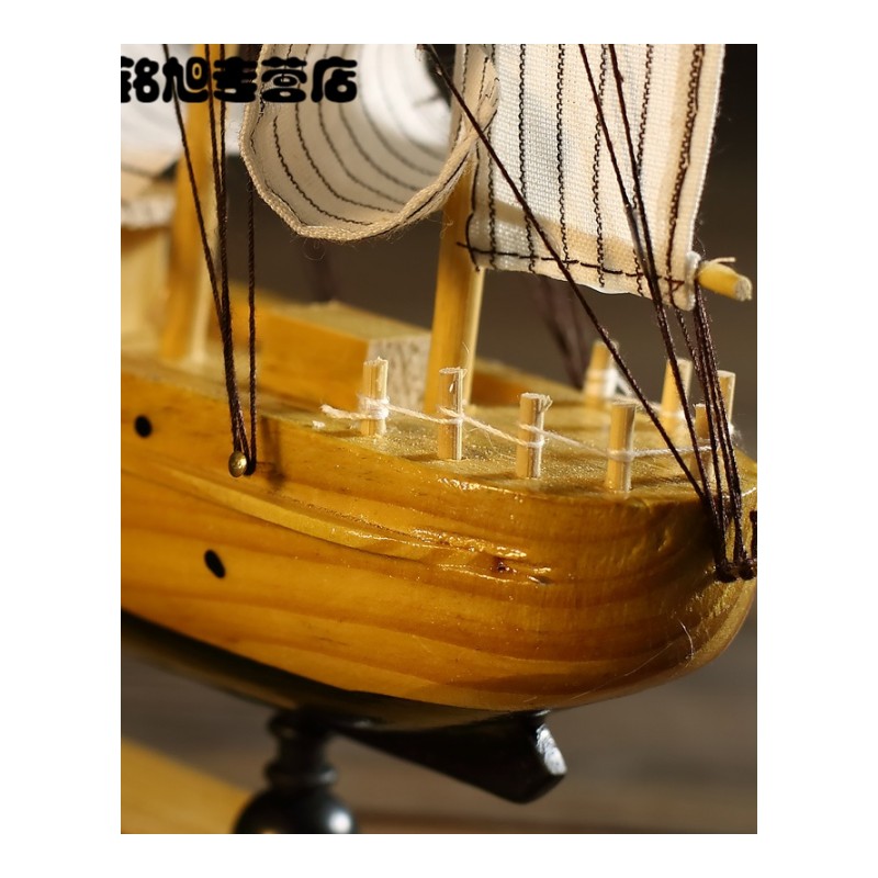 摆件 木船 一帆风顺帆船模型 木质帆船船模 家居装饰品摆设-w2001-3