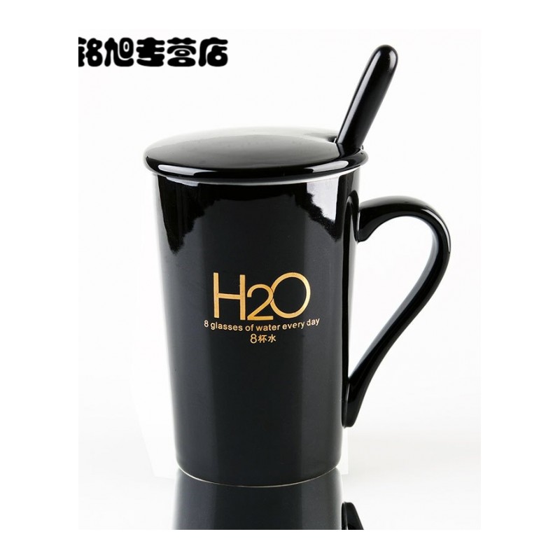 杯子陶瓷 简约个性水杯牛奶杯咖啡可爱情侣杯 创意马克杯带盖 勺多色多款生活日用家庭清洁生活日用家居器皿水具/水杯