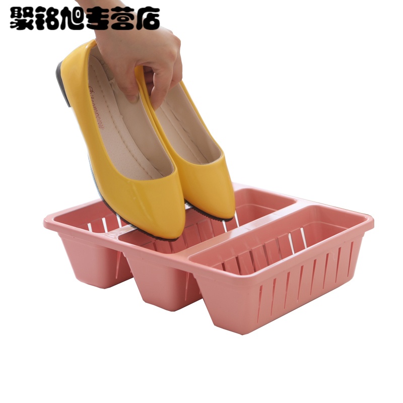 创意日式加厚塑料鞋盒鞋子收纳盒收纳架简易立式鞋盒整理盒三件套家居家用简约时尚多功能收纳盒