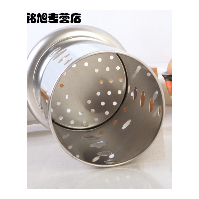 加厚304不锈钢沥水筷子笼 厨房筷子刀叉沥水架 收纳筒--圆孔