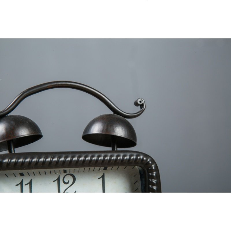 zakka杂货 精工客厅创意时钟 欧式铁艺时尚座钟台钟静音复古钟表