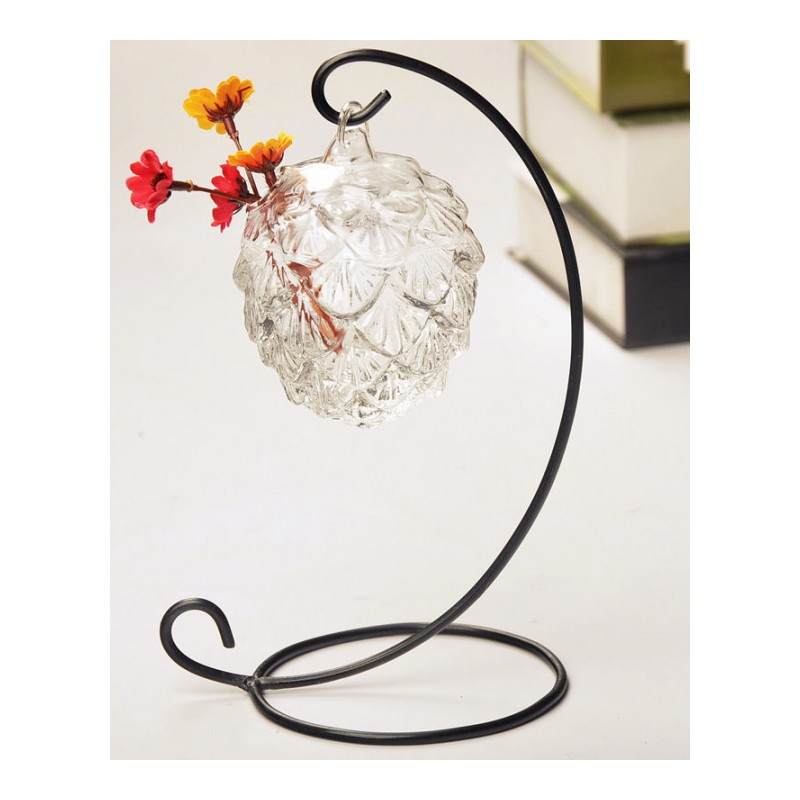 创意葡萄铁艺悬挂透明玻璃 花瓶时尚家居饰品工艺品