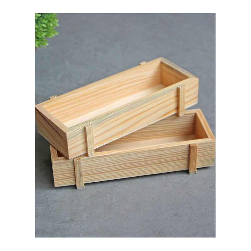ZAKKA杂货桌面木质收纳盒 多肉植物盆栽木质花器 铅笔盒