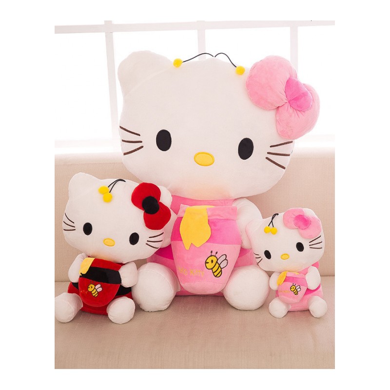 新款热卖毛绒玩具蜜蜂凯蒂猫hellokitty公仔 儿童女生日活动