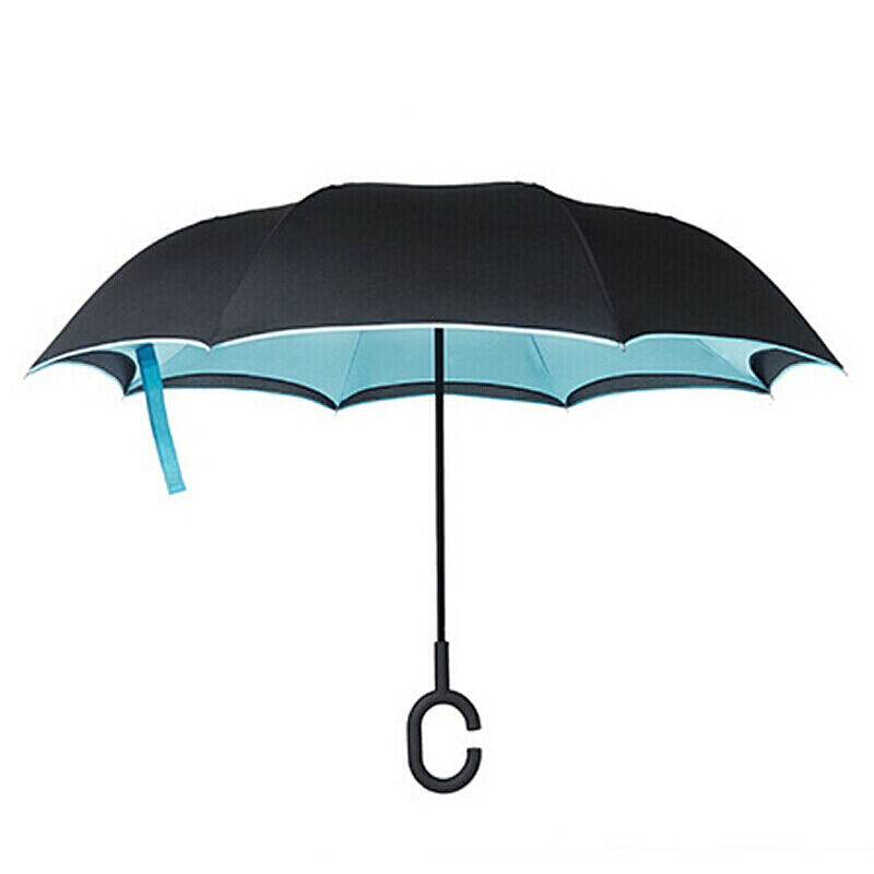 反向伞双层汽车反向伞免持式手把站立反开伞汽车雨伞