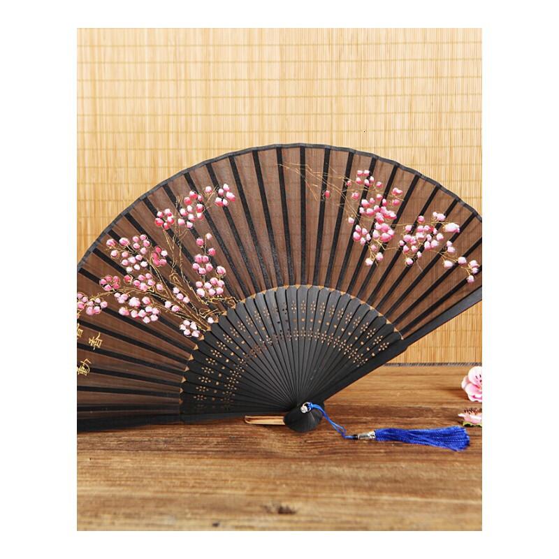 扇子女式夏季日式竹制绢扇日用扇礼品扇装饰品摆件伴手礼品折扇