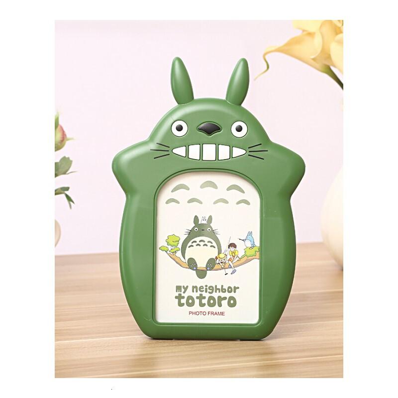 幼儿园宝宝房装饰韩式卡通相框摆台6寸可爱婴儿相架龙猫绿色