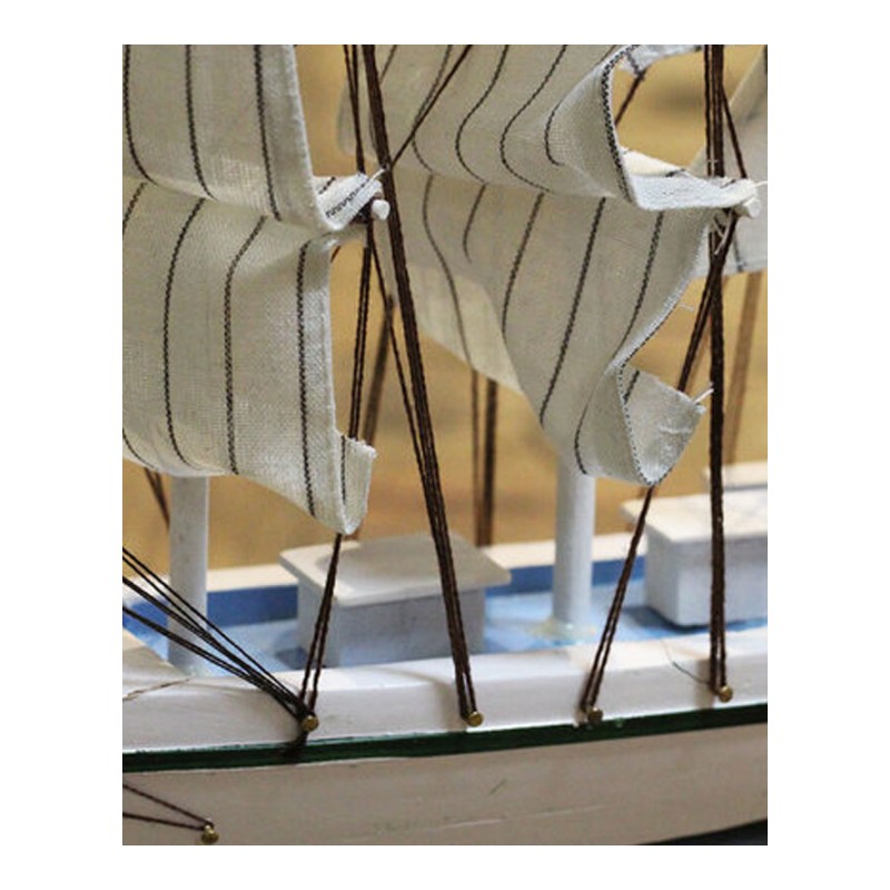 地中海风格一帆风顺帆船模型工艺品木渔船小木船装饰品摆件创意简约家居家用摆件帆船