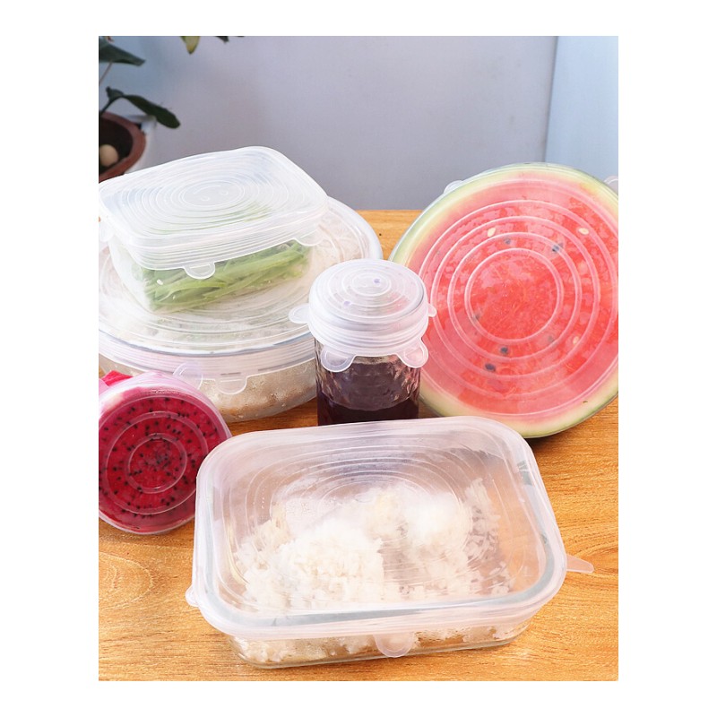 食品级的硅胶保鲜盖圆方碗盖密封可重复使用冰箱保鲜膜厨房保鲜盖