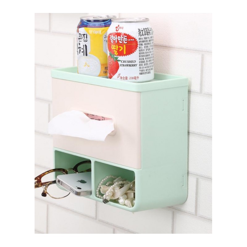 卫生纸盒厕纸盒卫生间纸巾盒厕所纸巾架洗手间手纸盒可壁挂抽纸盒-粉色