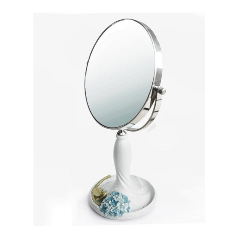 欧式双面镜子 大号台式镜子 树脂化妆镜 时尚可爱便携公主梳妆镜子-D款 8寸