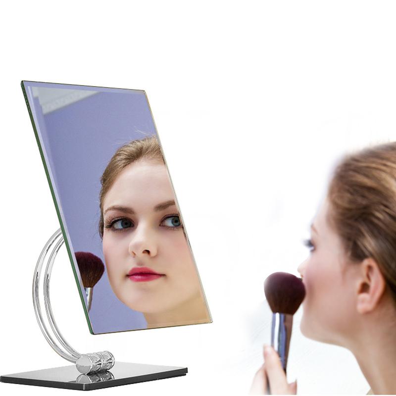 单面台式镜子大号方形化妆镜桌面镜柜台家居梳妆镜-大号方形化妆镜(21x26x30厘米)