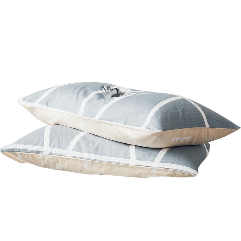 一对装棉枕套单人枕头套素雅印花枕套家用卧室床上用品枕头套