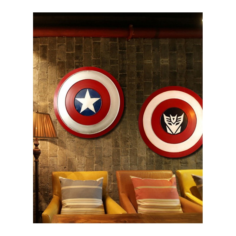 铁艺壁挂 美国队长盾牌 工业风壁饰 酒吧装饰品 居家创意装饰品-美国队长