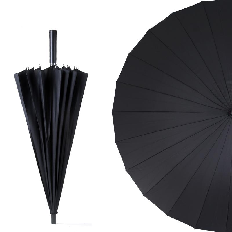 24k商务直杆长柄伞 双人雨伞 男女通用纯色 知性典雅雨伞