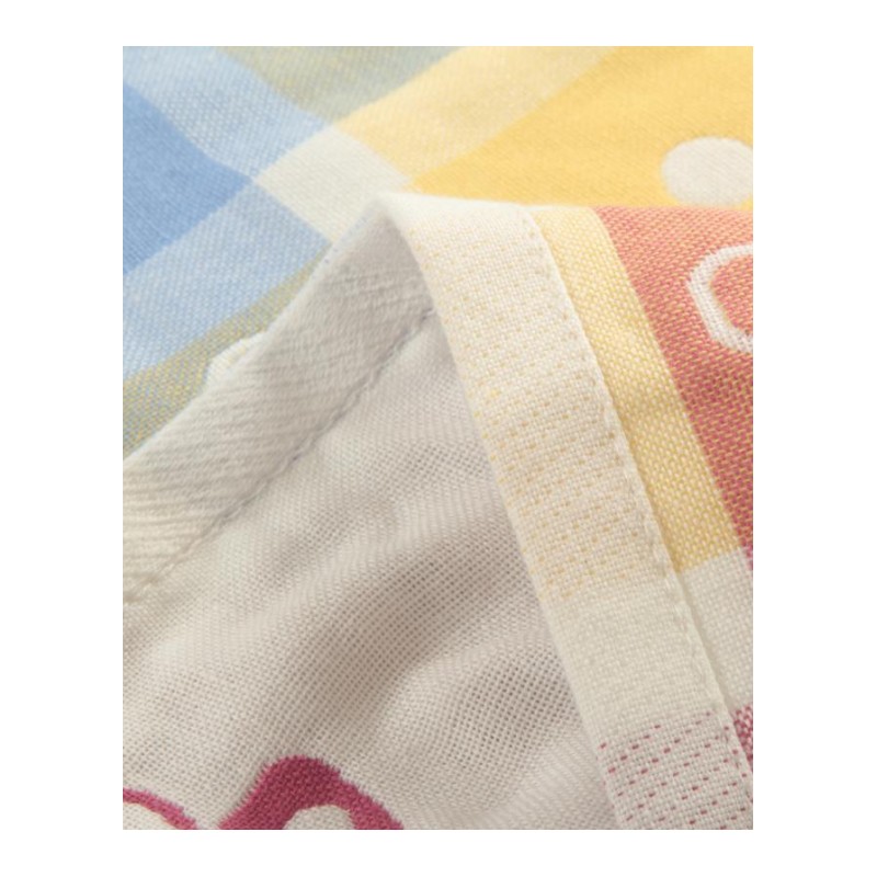 三层纱布枕头巾儿童棉纱布枕巾可爱卡通图案柔软舒适两条装枕巾