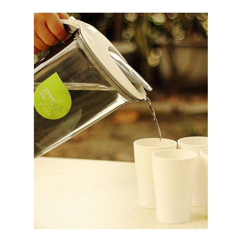 (1.5L)可拆洗塑料凉水壶冷水壶套装大容量豆浆果汁花茶壶一壶三杯带盖水杯水具套装生活日用水具水杯
