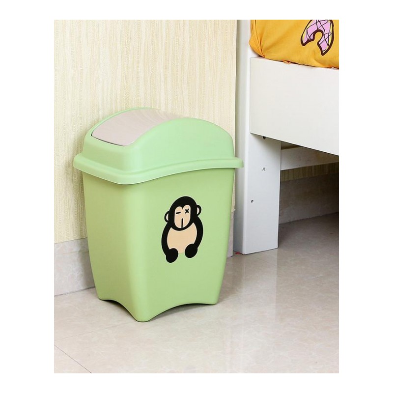 时尚创意客厅垃圾桶家用有盖卫生间厕所厨房卡通纸篓摇盖垃圾筒箱生活日用家庭清洁用品清洁工具垃圾桶垃圾筒