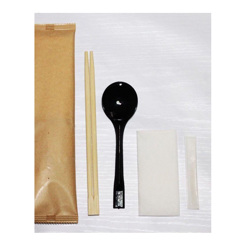 一次性筷子餐具套装三四件套外卖打包四合一餐具包200套定制logo