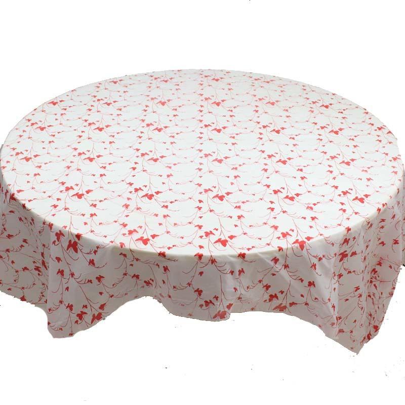 独立装一次性桌布塑料红色方桌圆桌一次性台布图案花防水防油加厚