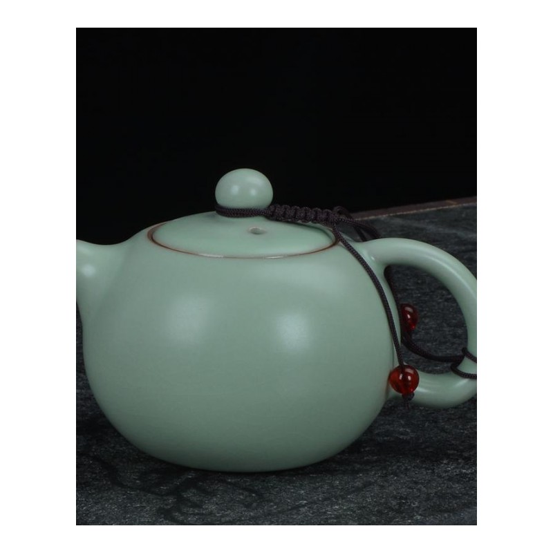 家用汝窑茶壶单壶陶瓷茶壶汝瓷功夫茶具开片小茶壶瓷