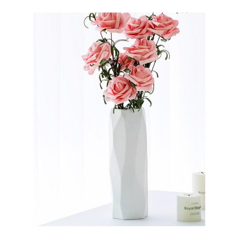 花瓶摆件宜家客厅白瓷小清新干花插花创意陶瓷花器简约现代