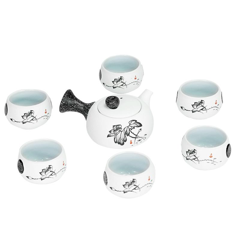 创意雪花釉陶瓷功夫茶具套装家用 茶具套装 茶壶茶杯套装整套茶具