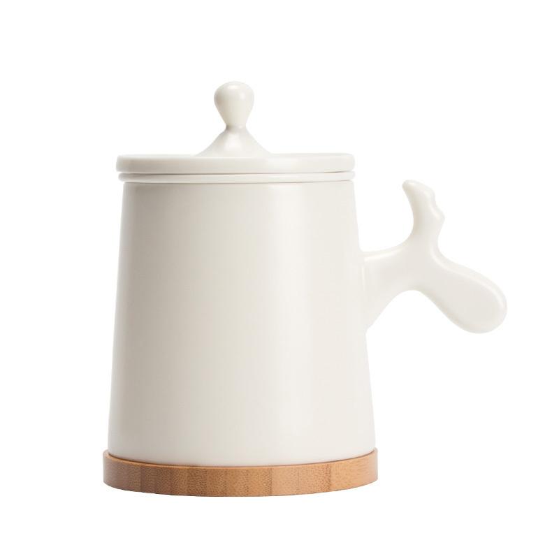 鹿角茶杯陶瓷马克杯办公过滤茶杯随手杯创意便携个人水杯