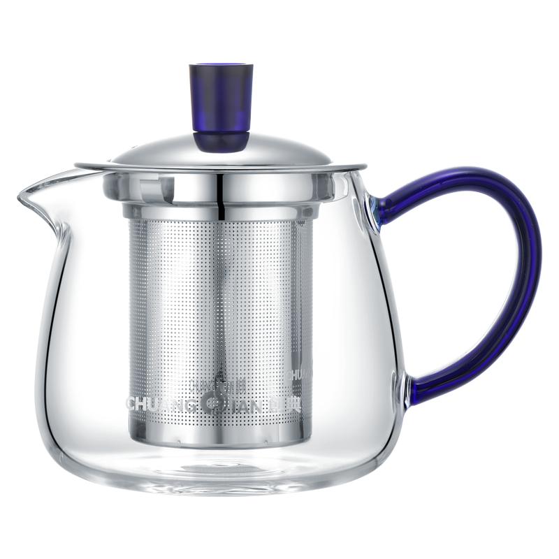 耐热玻璃茶壶小号加厚透明泡茶壶过滤花茶壶沏茶泡茶杯400ml