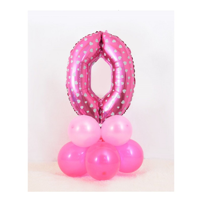 宝宝周岁百天满月生日大号数字气球舞台酒店立柱路引装饰布置气球