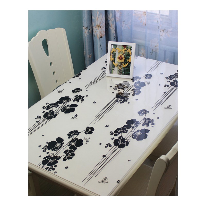 塑料桌布 印花软玻璃防水防油茶几桌垫水晶垫板pvc透明桌布