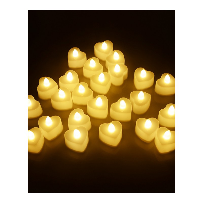 LED电子蜡烛灯浪漫求婚创意表白道具心形电子蜡烛情人节生日布置