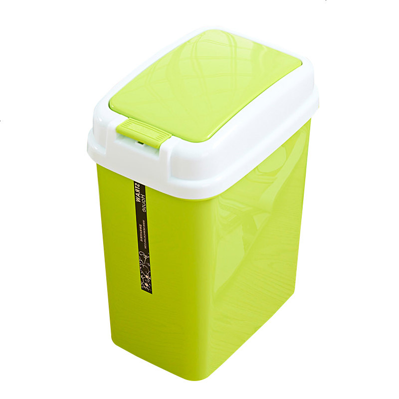 厨房卫生间长方形垃圾桶 日式弹盖塑料垃圾桶 时尚创意家用收纳桶
