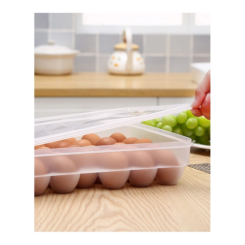 鸡蛋收纳盒冰箱用保鲜盒厨房家用储物盒塑料盒子透明格防震鸡蛋架