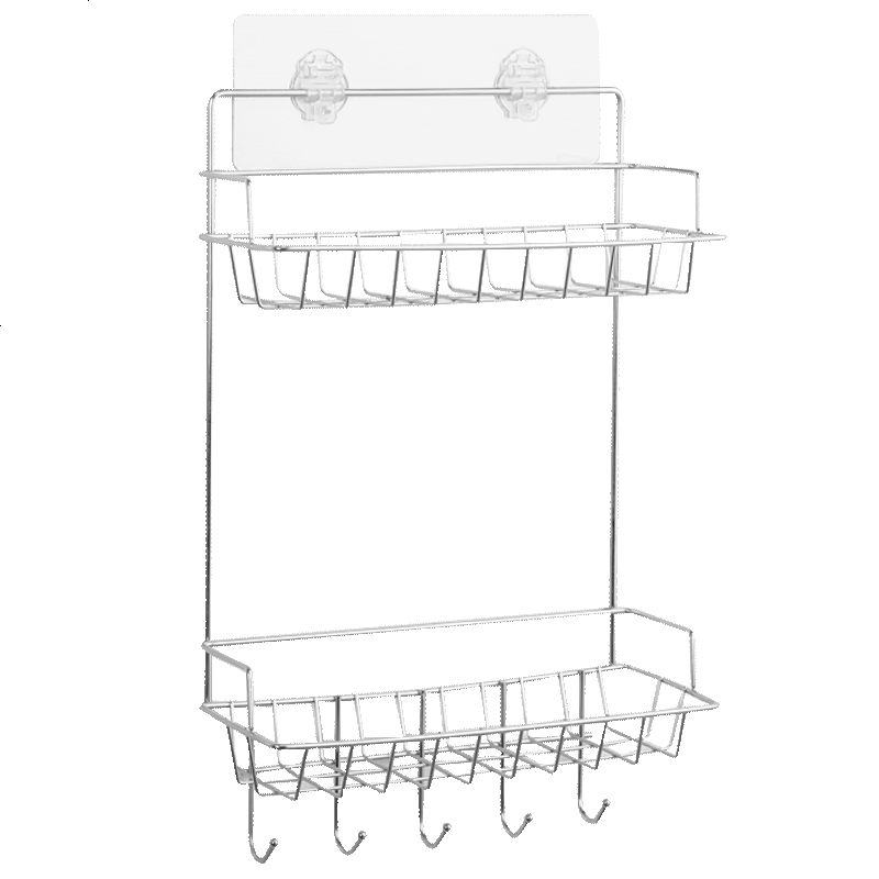 浴室免打孔置物架卫生间吸壁式卫浴用品收纳架厨房免钉味品壁挂