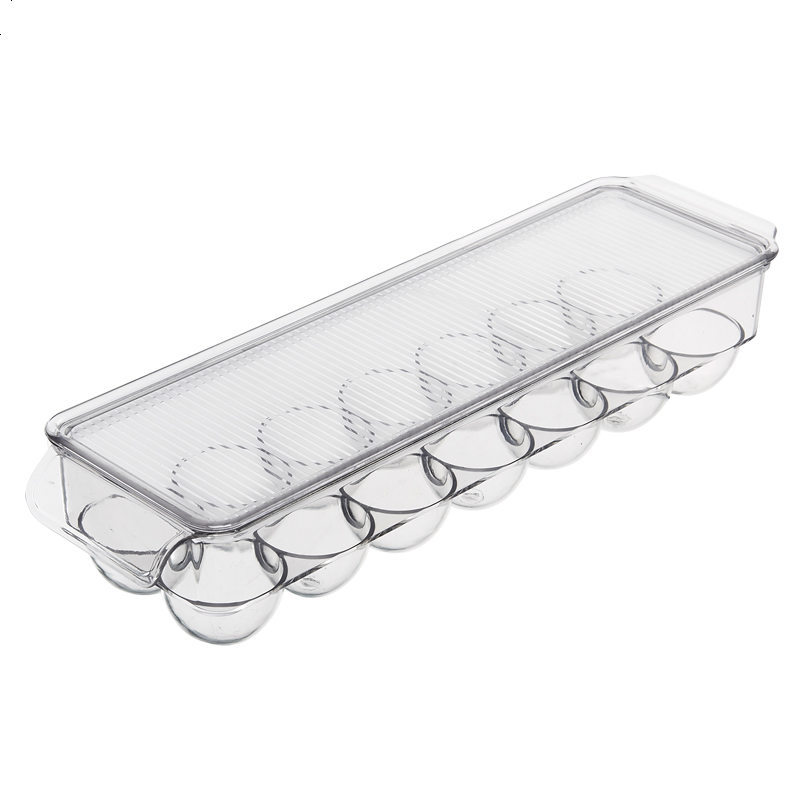 冻饺子厨房收纳盒家用冰箱整理鸡蛋保鲜塑料透明盒子长方形抽屉式