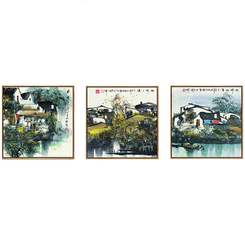 中式饭厅墙壁装饰画水墨画中国风禅意艺术画简约现代招财风水挂画