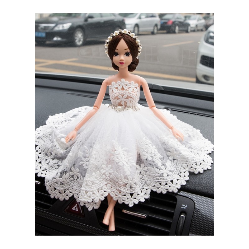 可爱蕾丝婚纱娃娃汽车内饰品摆件高档车载芭比车上装饰用品车饰女
