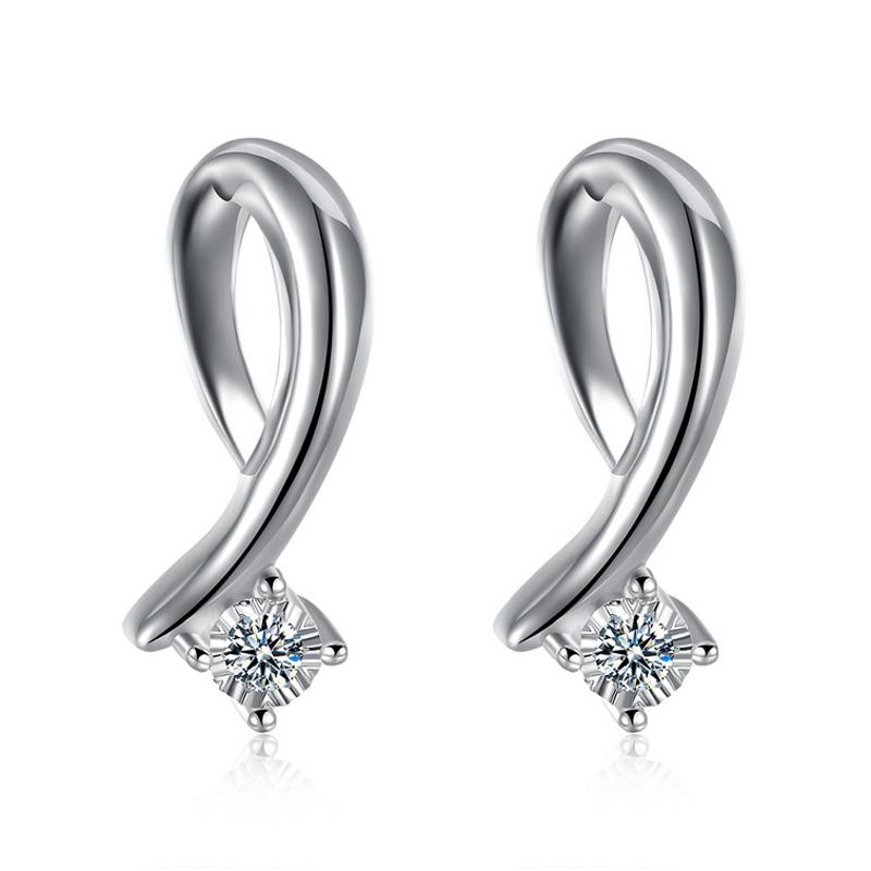 E769 Women Silver Earrings 镀925纯银精致耳坠日韩版女耳钉耳环送女朋友七夕情人节礼物