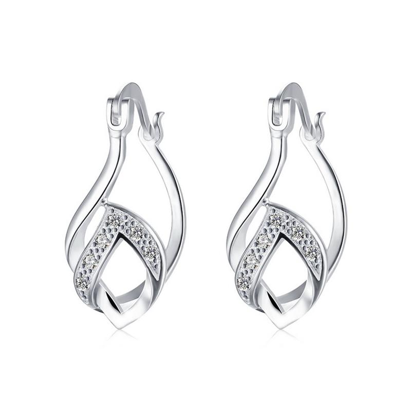 E780 Women Silver Earrings 镀925纯银精致耳坠日韩版女耳钉耳环送女朋友七夕情人节礼物