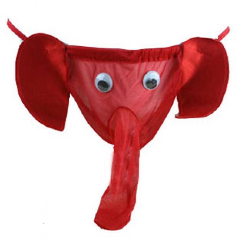 男式 情趣内衣 内裤 男士大象丁字裤 可爱性感舒适 ND020红色
