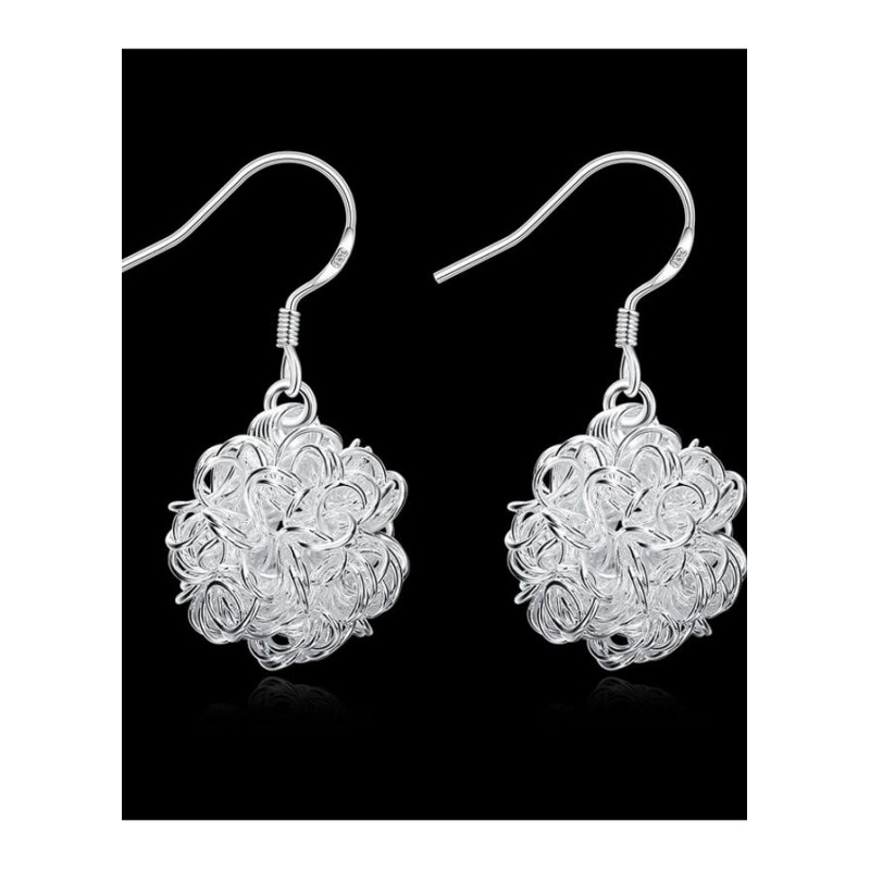 E076Women silver plated earring镀925纯银日韩时尚个性耳环耳饰