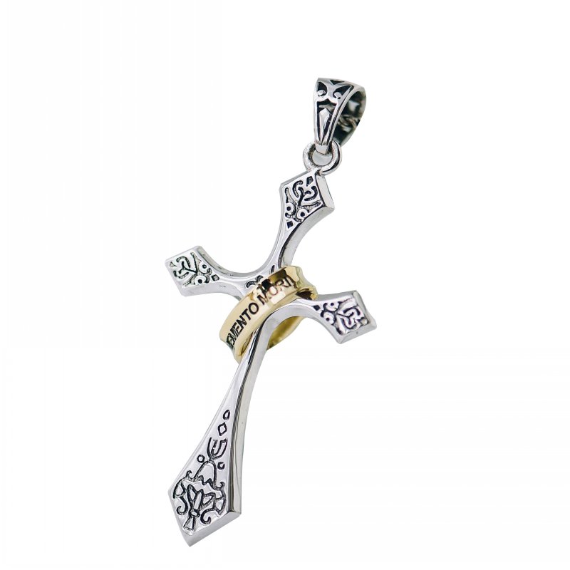 s925纯银复古男女款十字架宗教坠个性挂坠基督教饰品锁骨短项链送女朋友老婆生日礼物