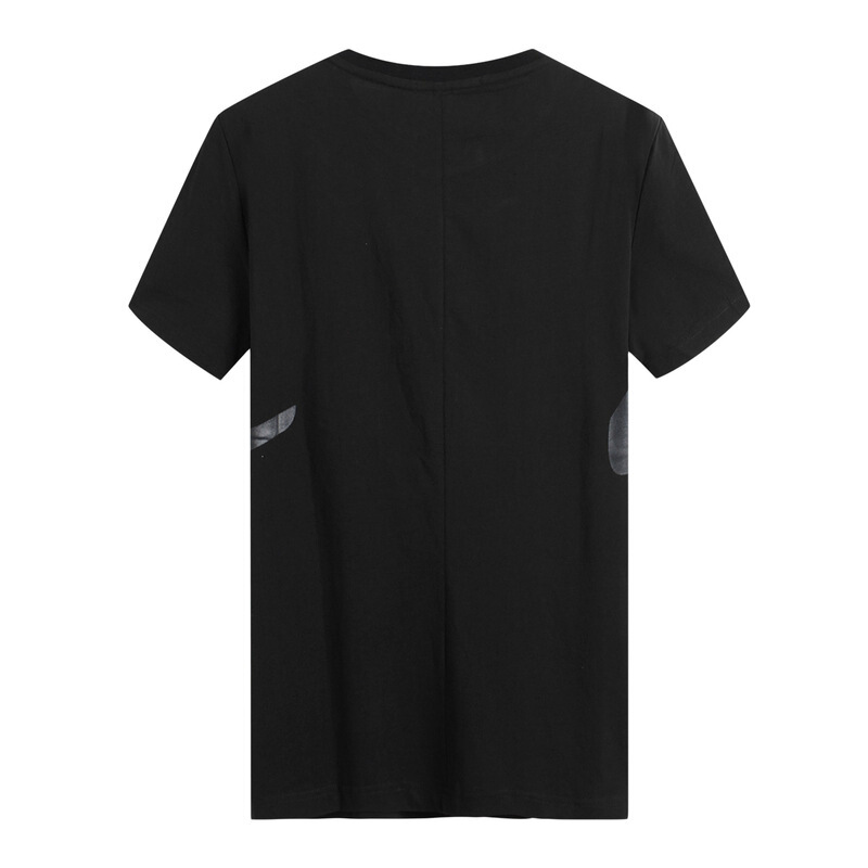 [商场同款]男装2018夏季男士短袖T恤潮流字母印花半袖体恤衫黑色