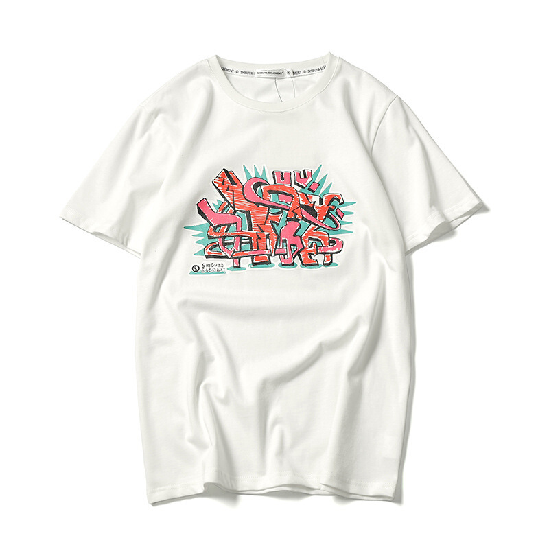 东京衣柜男装新款潮牌嘻哈印花圆领短袖T恤男女夏季学生休闲体恤