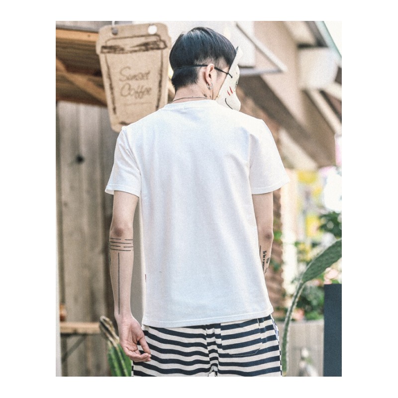 东京衣柜男装夏季游戏机印花短袖T恤情侣潮流衣服半袖体恤上衣男白色