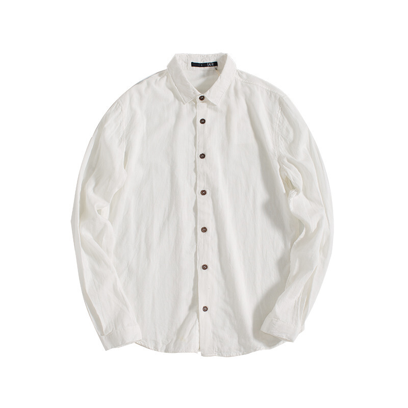 一件很文艺的衬衫自带气场长袖男士衬衫春季纯棉白色衬衣