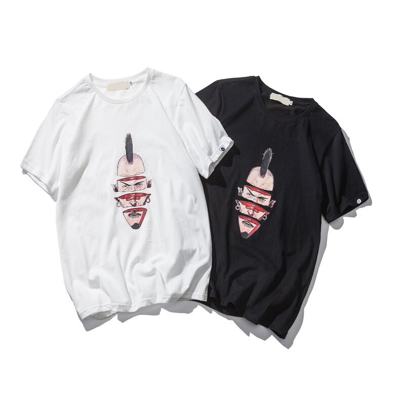 DeereJane恶搞图案印花T恤男夏季新款2018男生修身日系短袖体恤