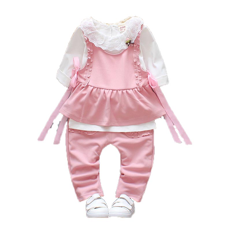 女宝宝秋装洋气套装0一1-2-3岁女童时尚长袖打底衫衬衫连衣裙潮衣