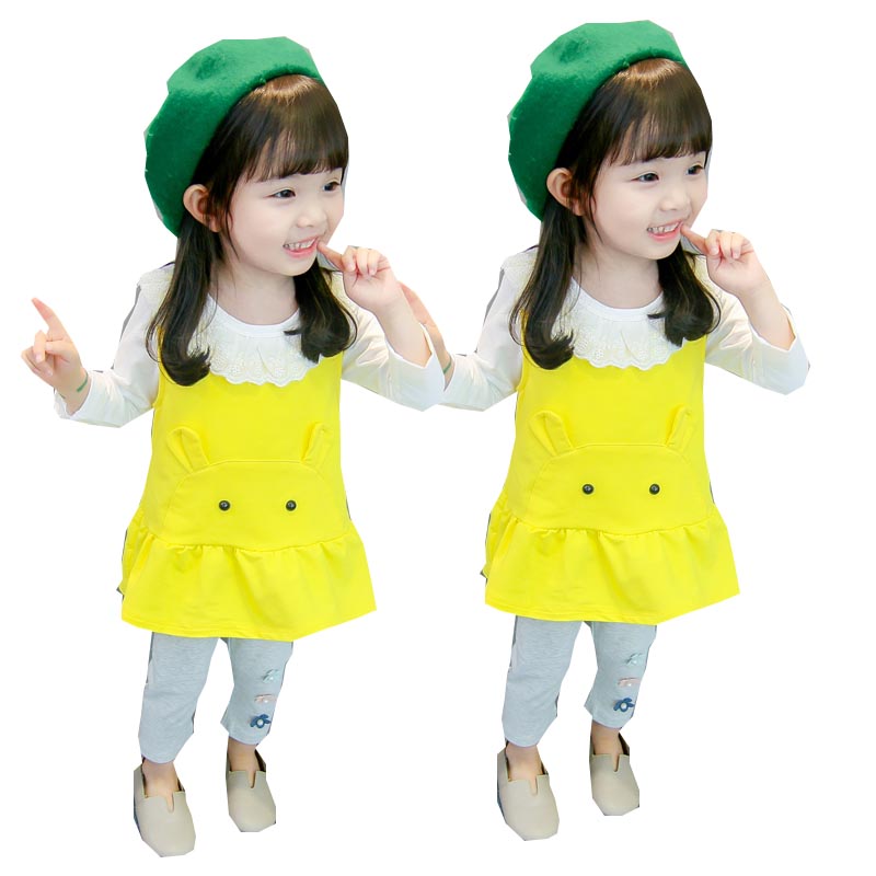 女童宝宝秋装套装0一1-2-3岁4韩版潮时尚洋气时髦长袖T恤小孩衣服